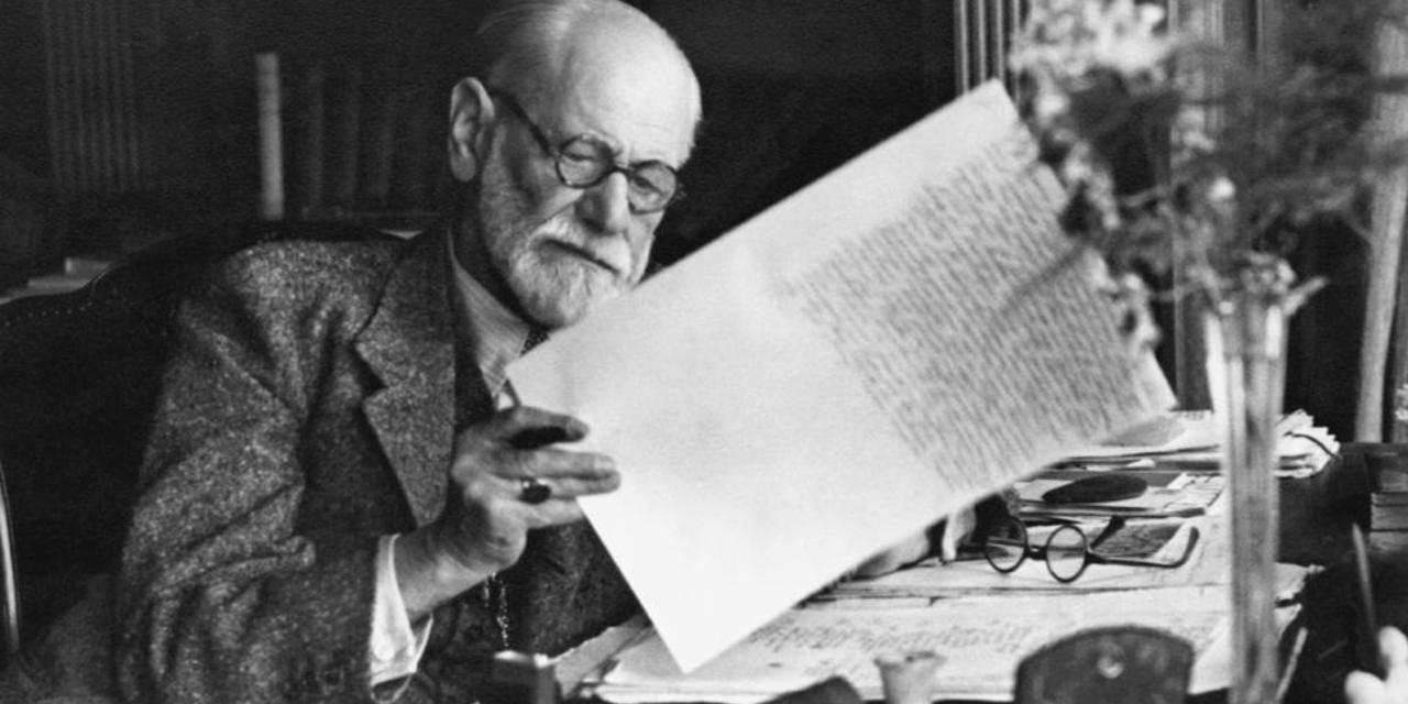 Sigmund Freud In Home Office At Desk